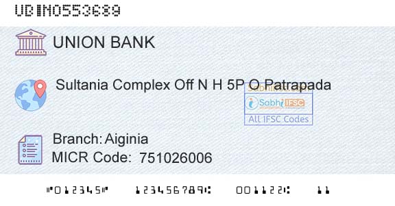 Union Bank Of India AiginiaBranch 