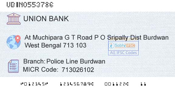 Union Bank Of India Police Line BurdwanBranch 