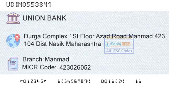 Union Bank Of India ManmadBranch 