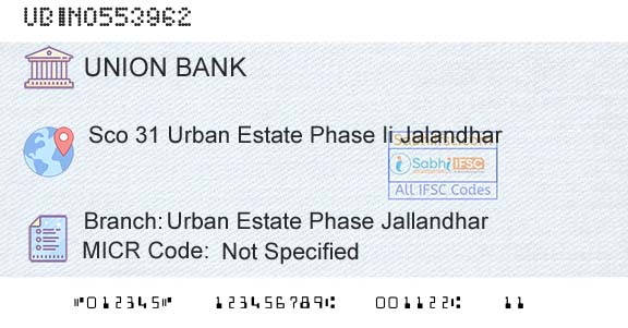 Union Bank Of India Urban Estate Phase JallandharBranch 