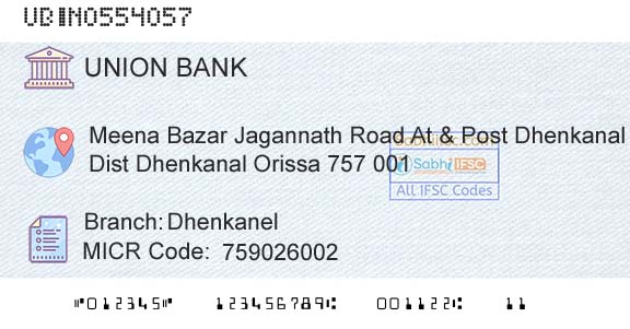 Union Bank Of India DhenkanelBranch 