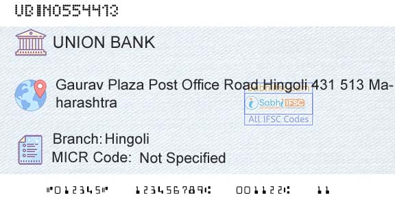 Union Bank Of India HingoliBranch 