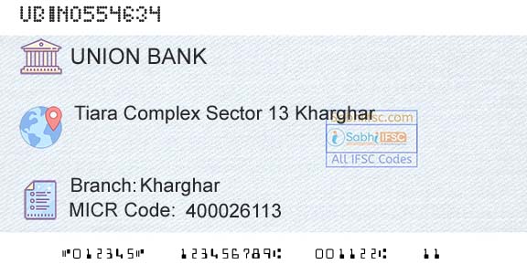 Union Bank Of India KhargharBranch 