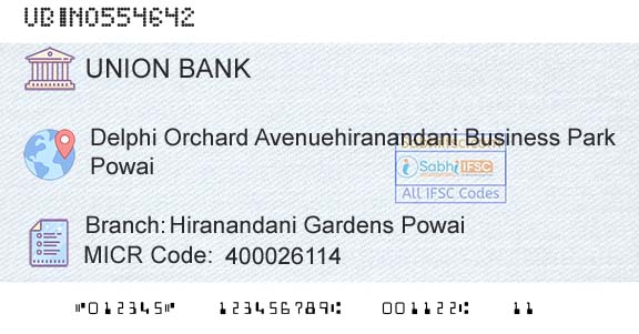 Union Bank Of India Hiranandani Gardens PowaiBranch 