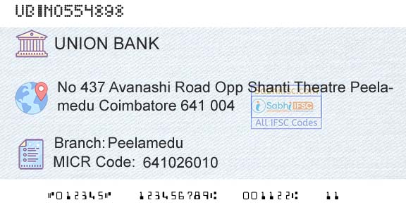 Union Bank Of India PeelameduBranch 
