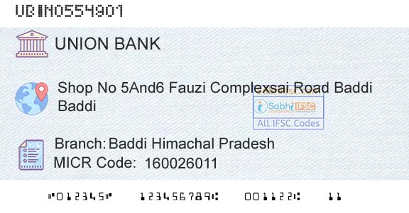 Union Bank Of India Baddi Himachal PradeshBranch 
