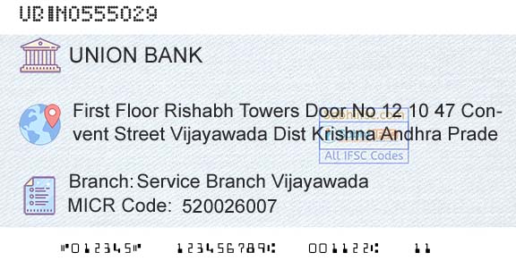 Union Bank Of India Service Branch VijayawadaBranch 