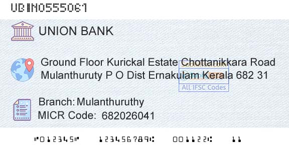 Union Bank Of India MulanthuruthyBranch 