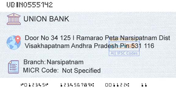 Union Bank Of India NarsipatnamBranch 