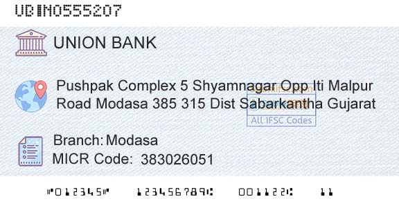 Union Bank Of India ModasaBranch 