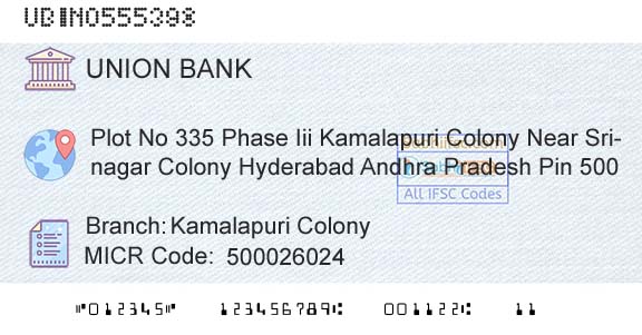 Union Bank Of India Kamalapuri ColonyBranch 