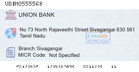 Union Bank Of India SivagangaiBranch 