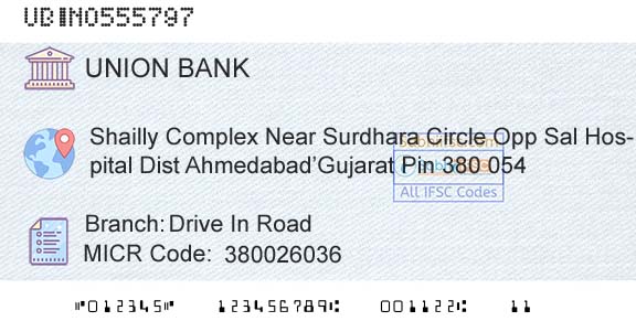 Union Bank Of India Drive In RoadBranch 