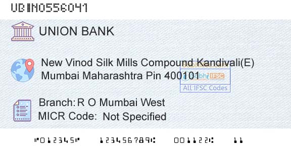 Union Bank Of India R O Mumbai WestBranch 