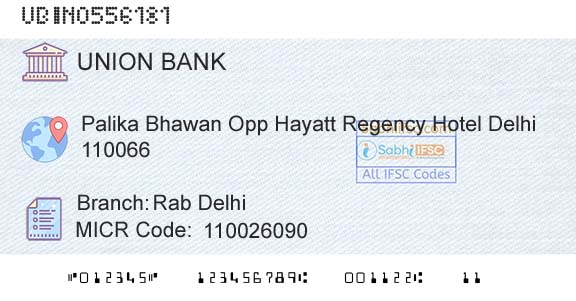 Union Bank Of India Rab DelhiBranch 