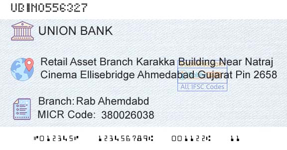 Union Bank Of India Rab AhemdabdBranch 