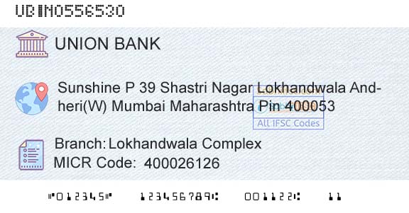 Union Bank Of India Lokhandwala ComplexBranch 