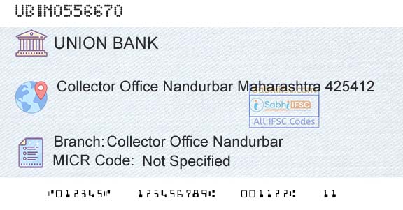 Union Bank Of India Collector Office NandurbarBranch 