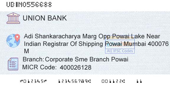 Union Bank Of India Corporate Sme Branch PowaiBranch 