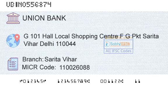 Union Bank Of India Sarita ViharBranch 
