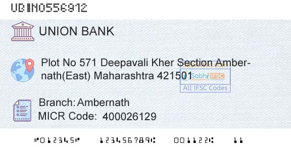 Union Bank Of India AmbernathBranch 