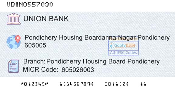 Union Bank Of India Pondicherry Housing Board PondicheryBranch 