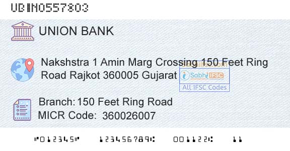 Union Bank Of India 150 Feet Ring RoadBranch 