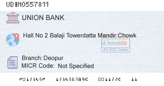 Union Bank Of India DeopurBranch 