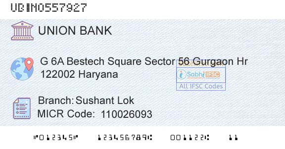 Union Bank Of India Sushant LokBranch 