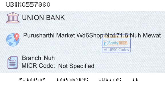 Union Bank Of India NuhBranch 