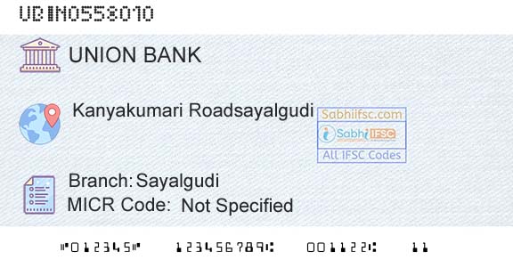 Union Bank Of India SayalgudiBranch 