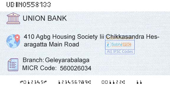 Union Bank Of India GeleyarabalagaBranch 