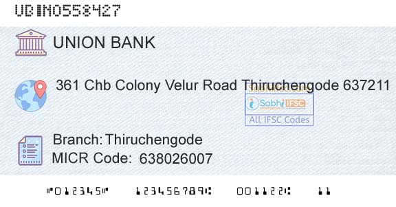 Union Bank Of India ThiruchengodeBranch 