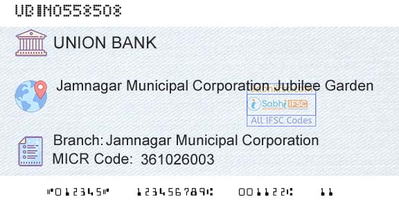 Union Bank Of India Jamnagar Municipal CorporationBranch 