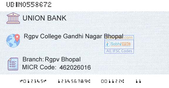Union Bank Of India Rgpv BhopalBranch 