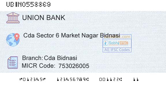 Union Bank Of India Cda BidnasiBranch 