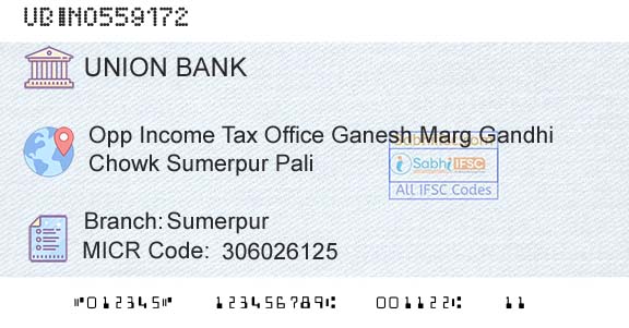 Union Bank Of India SumerpurBranch 