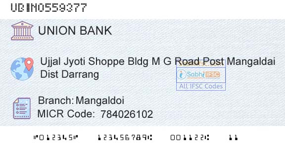 Union Bank Of India MangaldoiBranch 