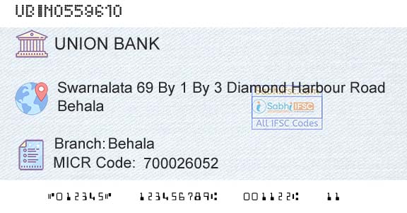 Union Bank Of India BehalaBranch 