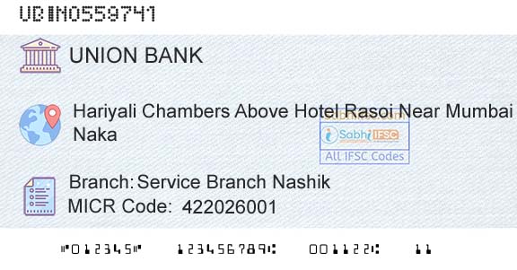 Union Bank Of India Service Branch NashikBranch 