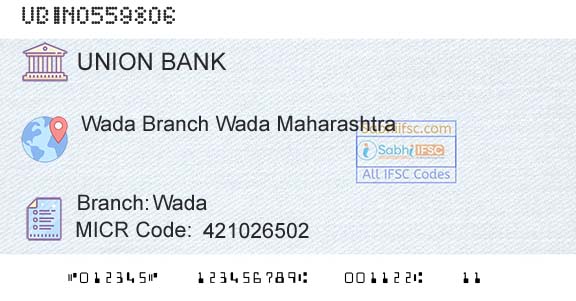 Union Bank Of India WadaBranch 