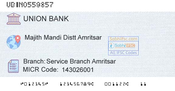 Union Bank Of India Service Branch AmritsarBranch 