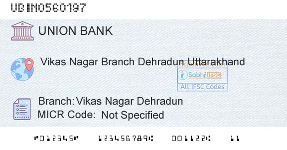 Union Bank Of India Vikas Nagar DehradunBranch 