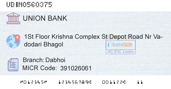 Union Bank Of India DabhoiBranch 