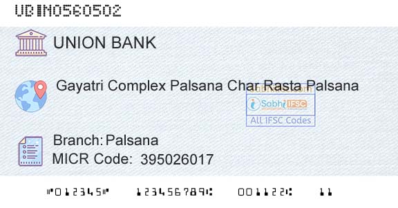 Union Bank Of India PalsanaBranch 