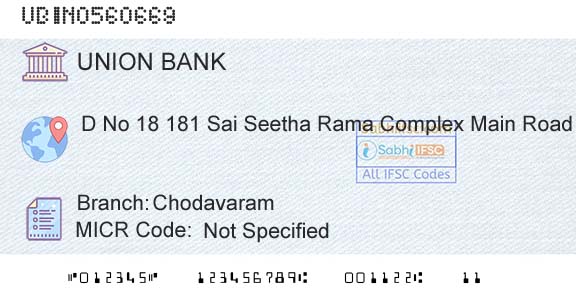 Union Bank Of India ChodavaramBranch 