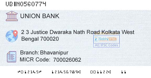 Union Bank Of India BhavanipurBranch 
