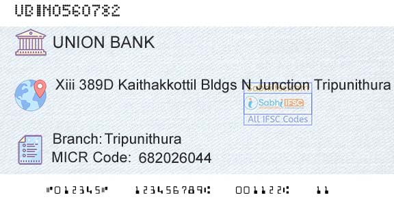 Union Bank Of India TripunithuraBranch 