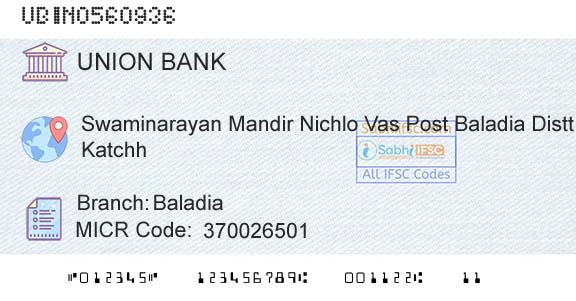 Union Bank Of India BaladiaBranch 