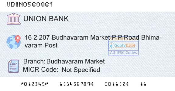 Union Bank Of India Budhavaram MarketBranch 
